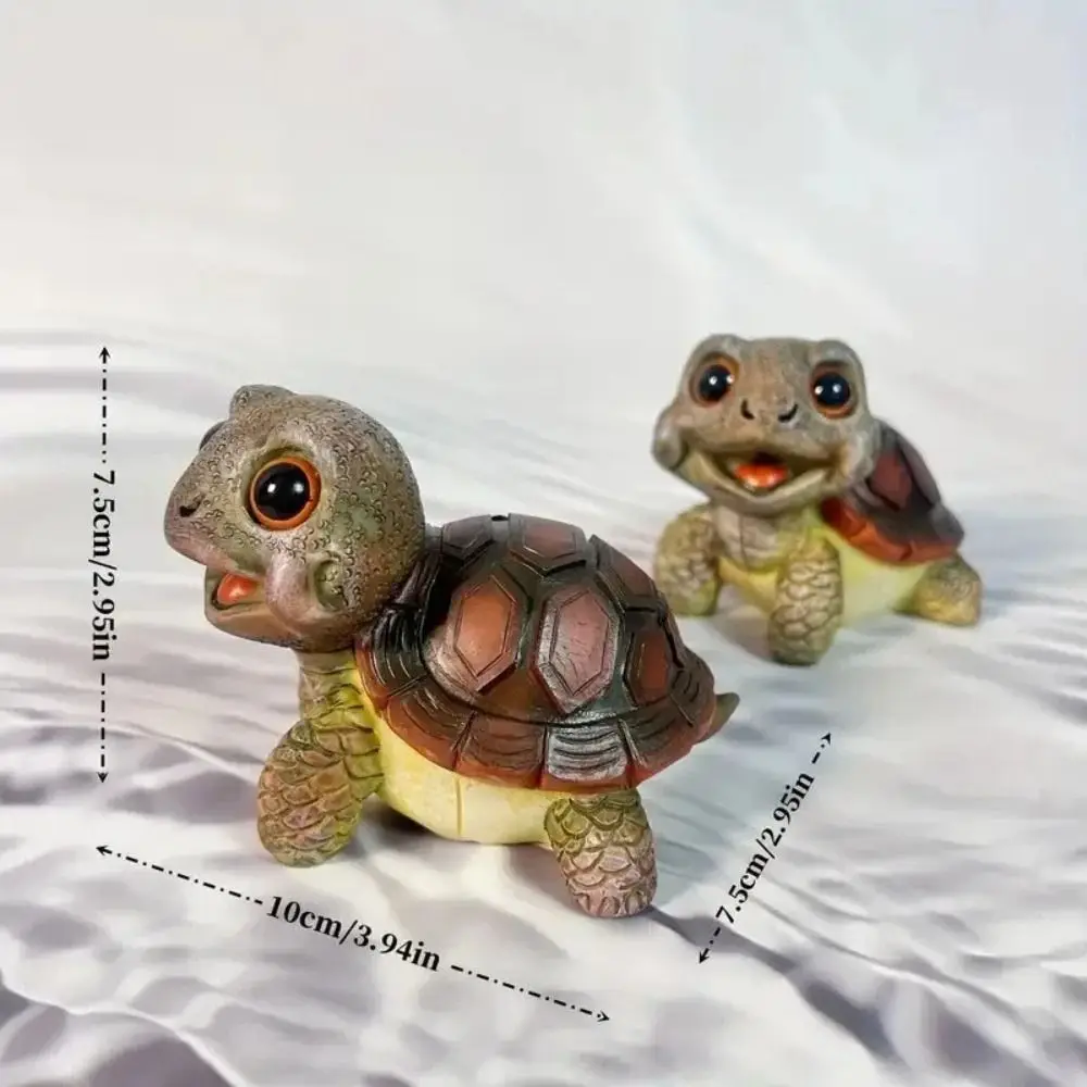 Collectible Big Eyed Turtle Ornament Crafts Cartoon Sea Turtle Figurine Lucky 10.5cm Marine Life Ornaments Children Gifts