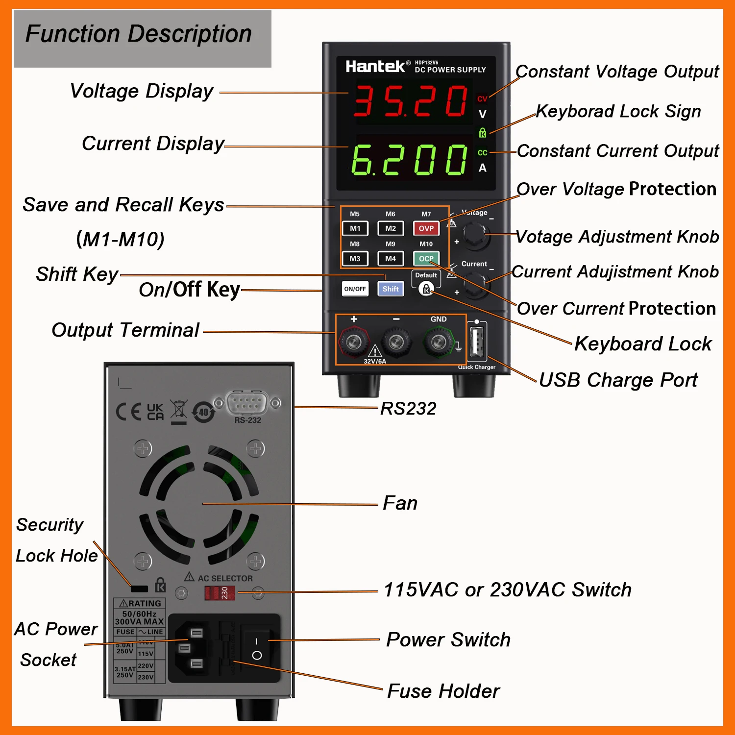 HDP135V6A 프로그래밍 가능 DC 전원 공급 장치, 낮은 리플 저소음 디지털 랩 벤치 전력 안정화 전압  조정기-Freehip.co.kr