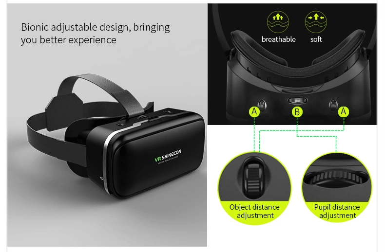 Shinecon 3D Virtual Reality VR Glasses Goggles Devices Helmet Headset Viar Lenses For Smartphones Phone Smart Children Realidade