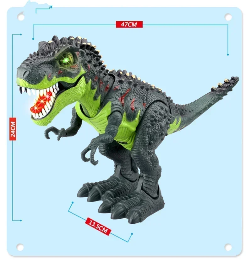 [Funny] Jurassic world Electric Dinosaur flash and sound T-rex Talking Toy Walk Talk Interactive Toy moving dinosaur model doll 6