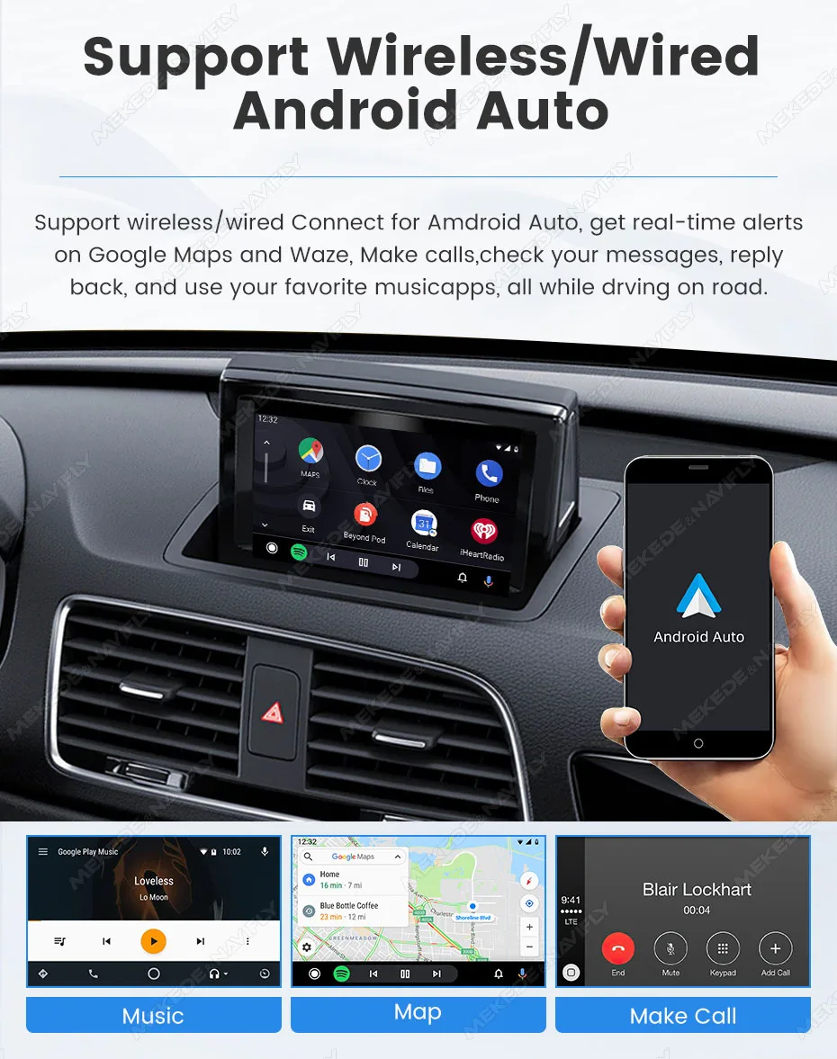 MEKEDE Neue HDMI-IN Carplay Decode TV Box für Audi A1 A4 A5 Q5 Q3 2008-2018 Kabelloses CarPlay Android Auto mit Unterstützung für YouTube und Netflix – Detail 11
