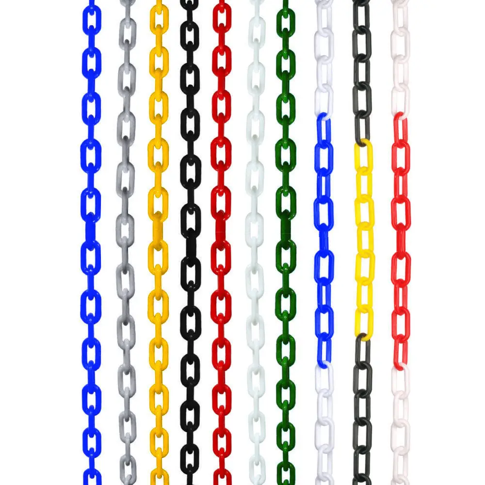 Plastic Chain Colorful Chain Barrier Safety Road Warning Block Link Traffic Crowd Protection Accessories Necklace Garden 5m/10m