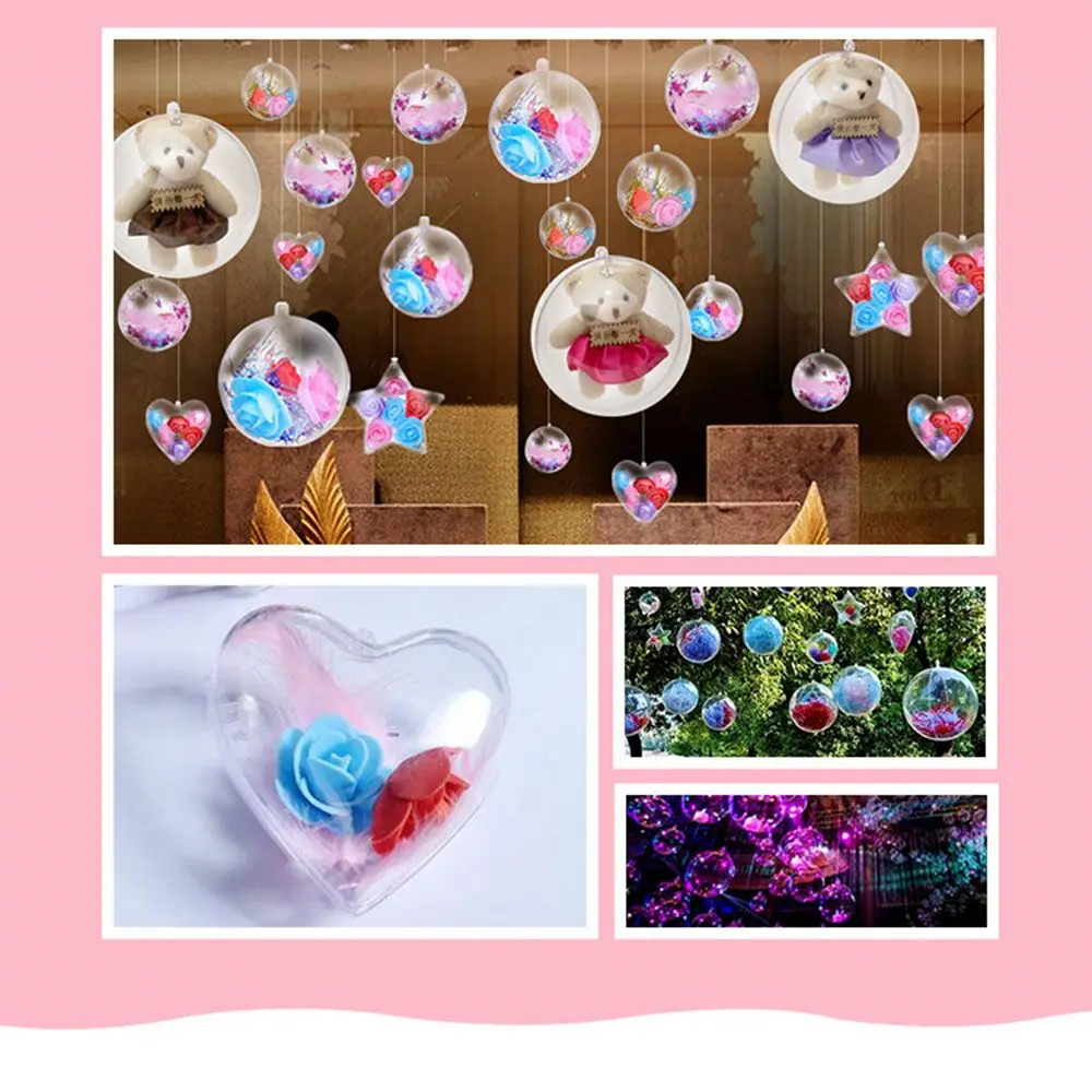 1pc kreative Herzform Candy Box Verpackung DIY klare Kunststoff Bad Bombe Form Acryl form füllbare Kugel Geschenk verpackung Dekor – Detail 4