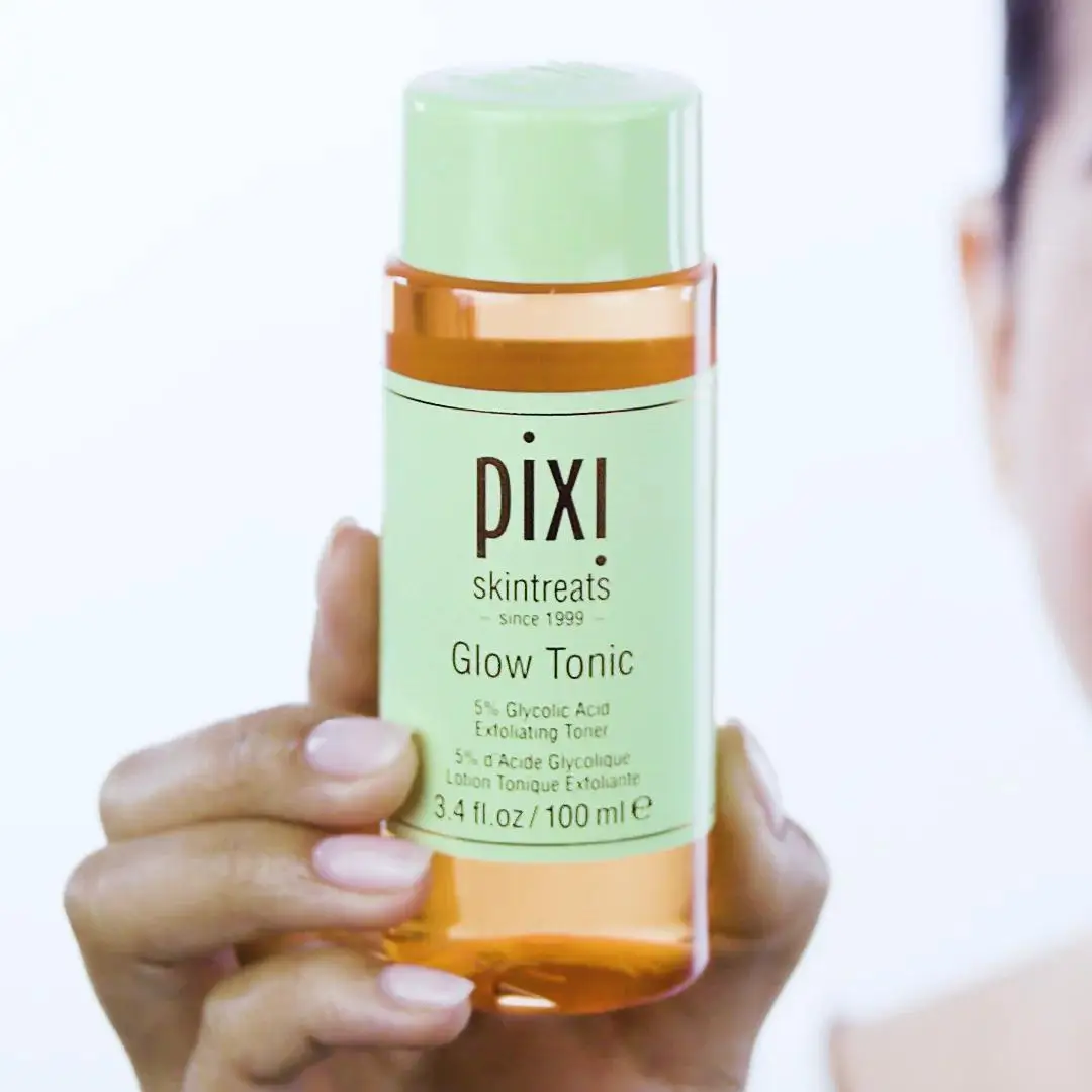 PIXI Glow Tonic Facial Toner 5% Glycolic Acid Travel Size for Deep Pore Cleansing Oil Control & Radiant Skin Care 100ml