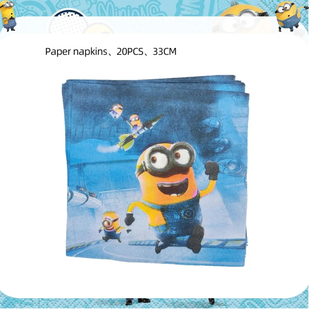 Big Eye Yellow Man Birthday Party Supplies - Disposable Tableware Tablecloth Plates Cups Balloons
