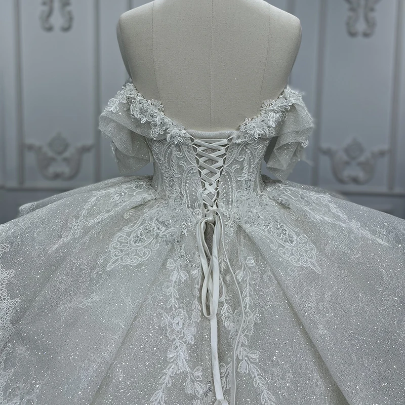 Superfine Wedding Dresses For Women Bride Organza Ball Gown Sweetheart Wedding Dress Sequined Draped DY2138 Vestido De Novia 6