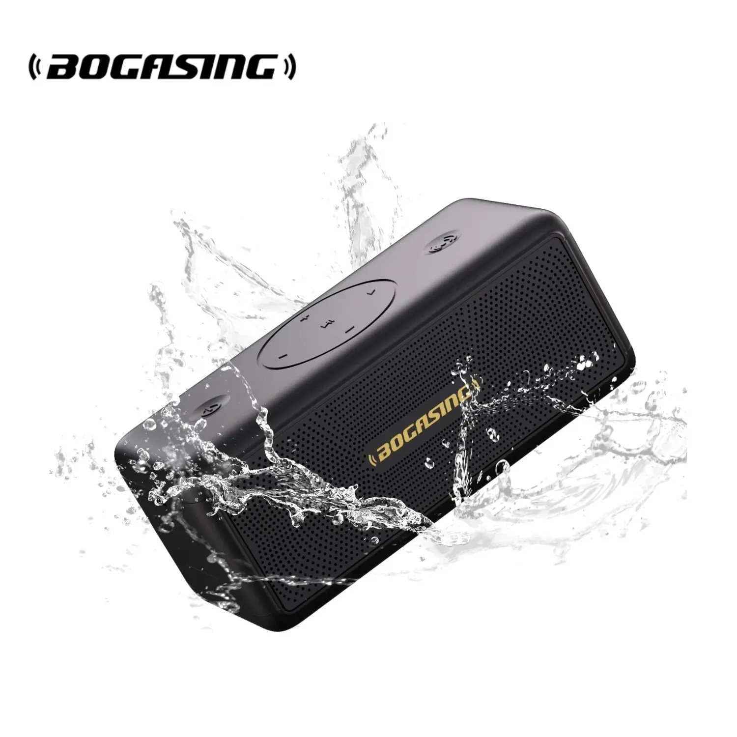 BOGASING M5 휴대용 블루투스 스피커 360° 스테레오 사운드 40W IPX7 방수 무선 블루투스 5.3 스피커 더 나은 저음 30H 재생 지원 USB/TF 카드 마이크로 SD 카드 파티 모든 전화용 야외 캠핑 Type-C AUX 