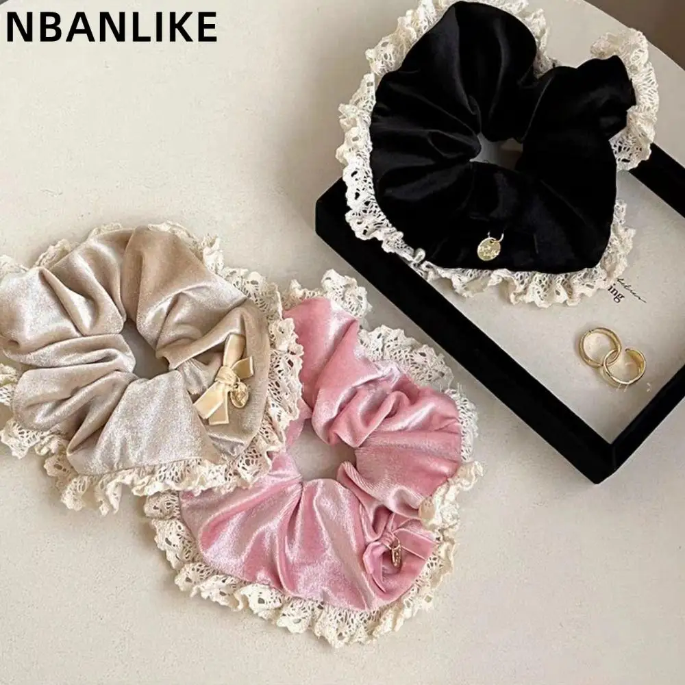 Korean Style Elastic Hair Band Lace Bowknot Hair Rope Velvet Scrunchies Hair Accessories