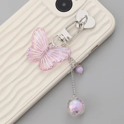 Elegant Pearl Butterfly Pendant with Love Clasp (Purple)