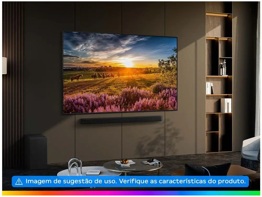 Smart TV 55" 4K UHD QLED Samsung 55Q60DA Wi-Fi Bluetooth Alexa 3 HDMI 2 USB 4