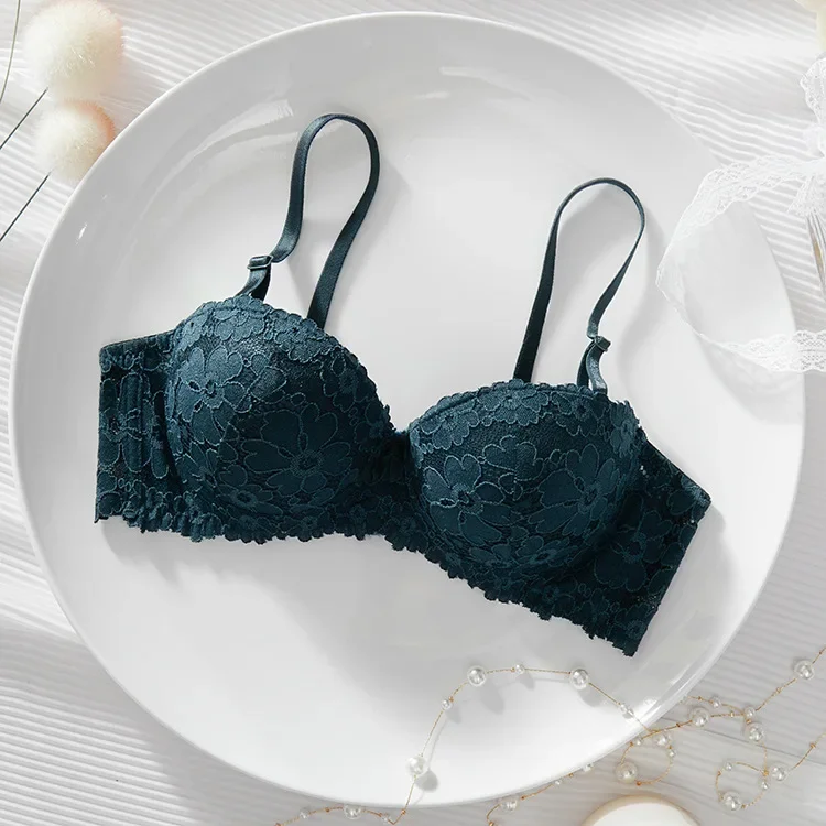 Thickened A Cup Bra - Womens Steel Ring Bralette for Small Breasts