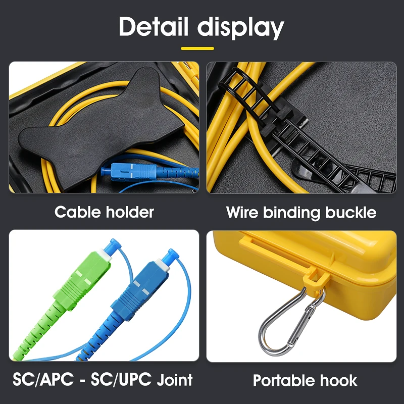 SC/APC-SC/UPC OTDR Launch Cable Box Optical Fiber Test Extension Line Single Mode Dead Zone Eliminator 150M/300M/500M/1Km/2Km