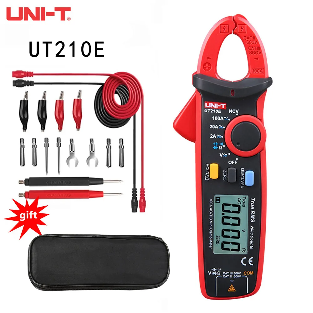 

UNI-T UT210E UT210D мультиметр-зажим, цифровой амперметр, Ручной цифровой мини-зажим для часов с тестером сопротивления и емкости