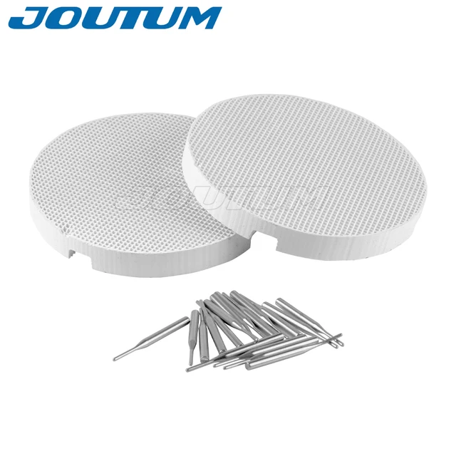 2 tray 20 pins Dental Lab Honeycomb Round Firing Trays with Metal Pins Dental Technician Supplies