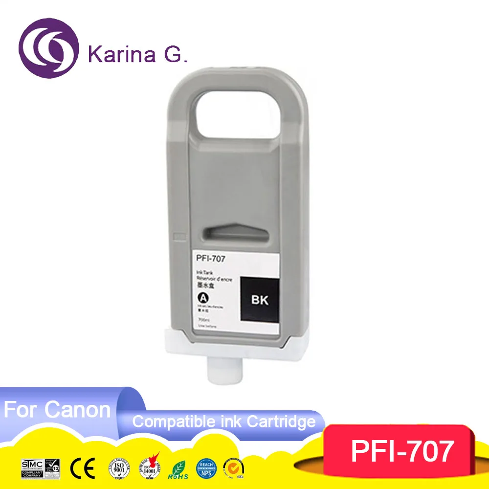 PFI707 PFI-707 PFI 707 Premium Color Compatible Ink Cartridge for  iPF 830 840 8