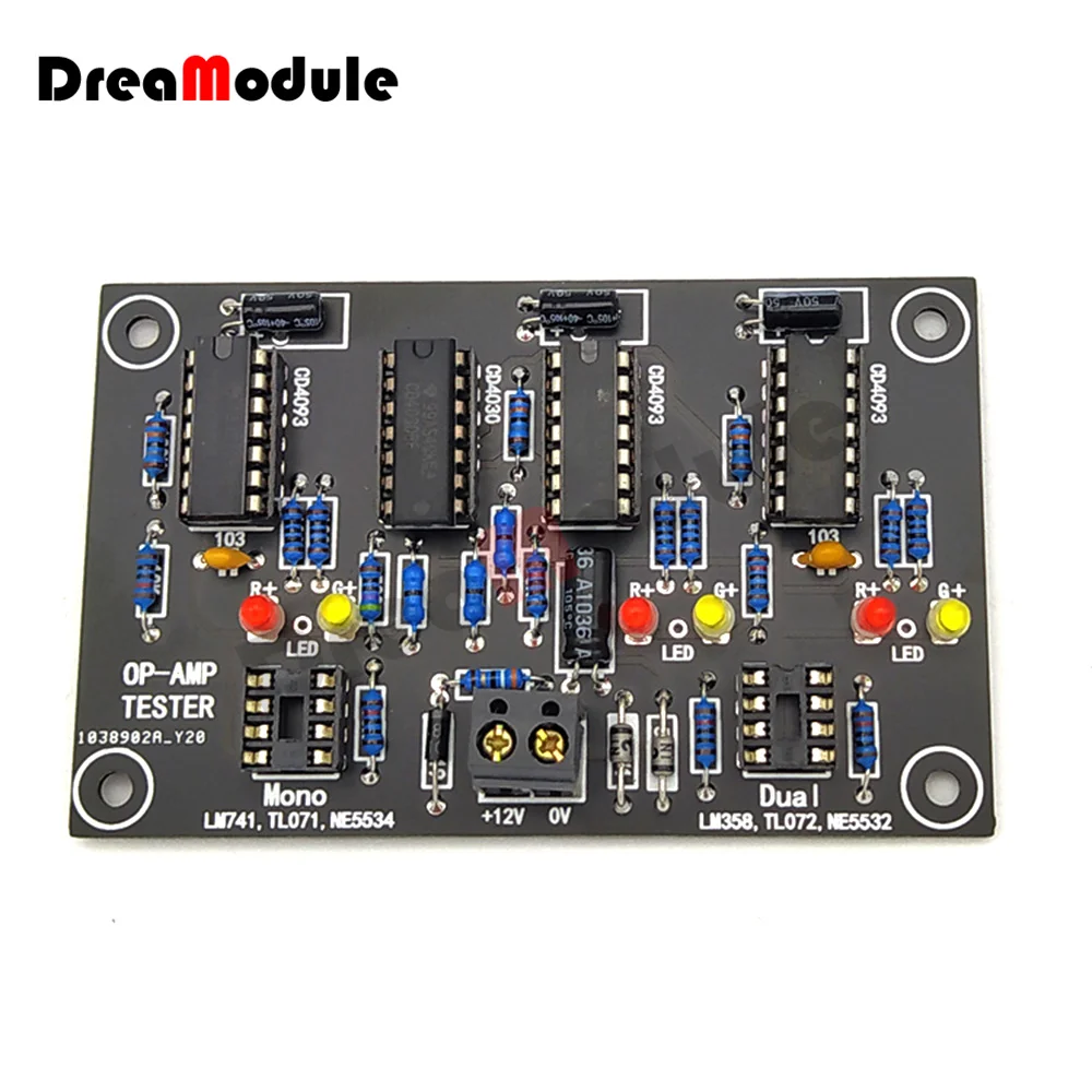 TL071 TL072 TL081 TL082 Audio Power Amplifier Board Operational Amplifier Tester Single/Dual Operational Amplifier DC 12V 100mA