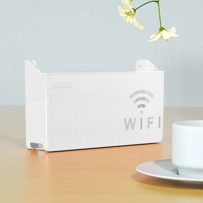 1PC Настінний бездротовий Wi-Fi маршрутизатор Полиця ABS Коробка для зберігання Маршрутизатор Стелаж Кабель Кронштейн живлення Органайзер Коробка для вітальні