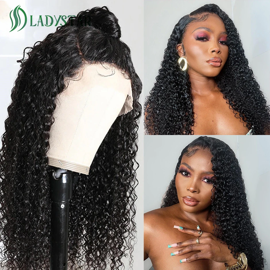 30 Inch Kinky Curly Human Hair Lace Wig 13x4 HD Lace Frontal Wig Jerry Curl Human Hair Wigs 4x4 180 Density for Women
