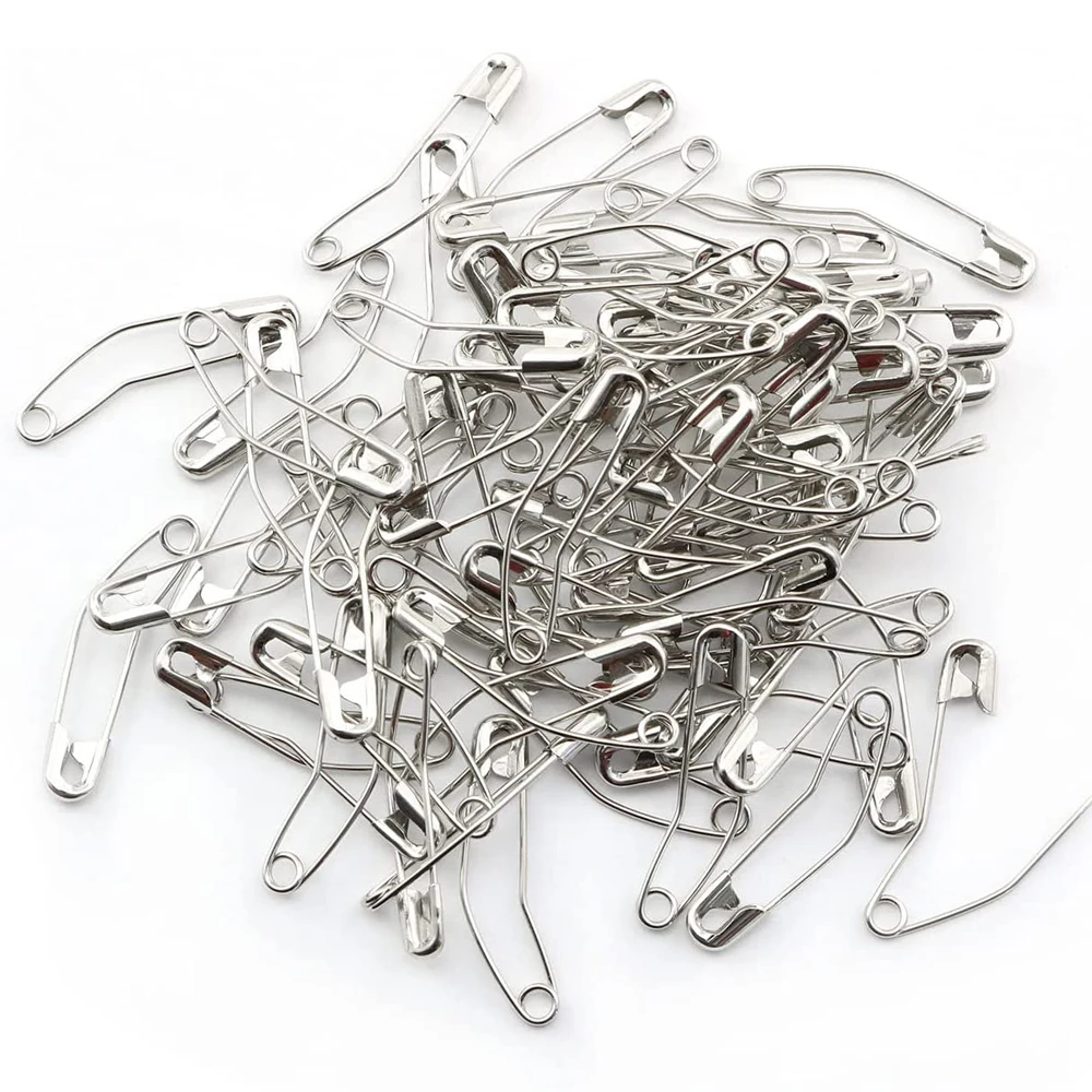 60Pcs Stainless Steel Bent Safety Pins 1.5 Inch Silver Quilting Pins with  Storage Case for Knitting Weaving Sewing Curved Pins - AliExpress