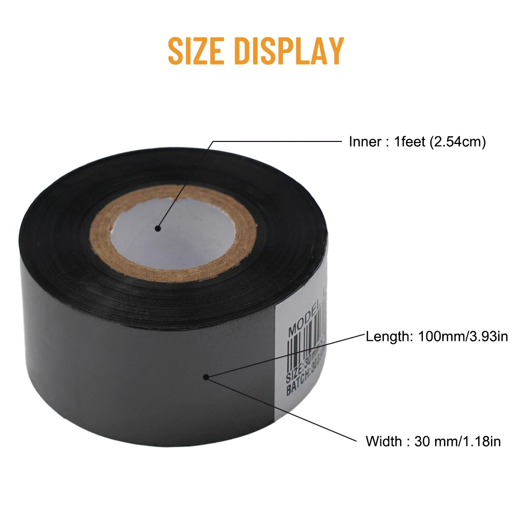 

Easy to Use Black Ribbon for HP241DY8 Date Printer, High Adhesion, Provides Crisp and Clear Stamps Coding Machine Part 30*100mm