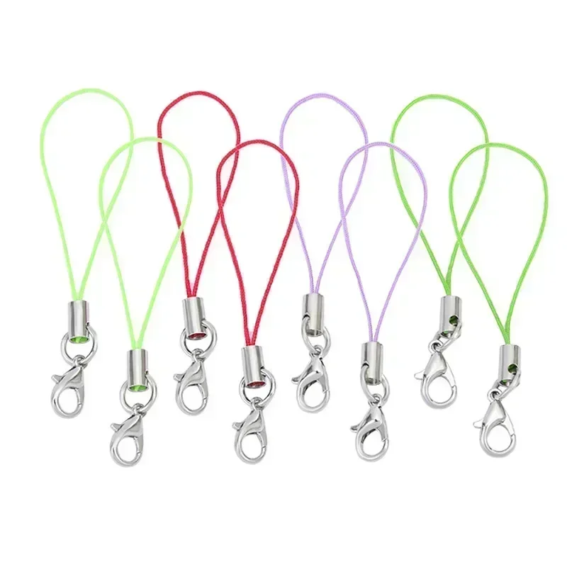 50-100Pcs Lanyard Lariat Strap Cords Lobster Clasp Rope Keychain Hooks Mobile Set Charms Keyring Pendant Key Ring Accessories