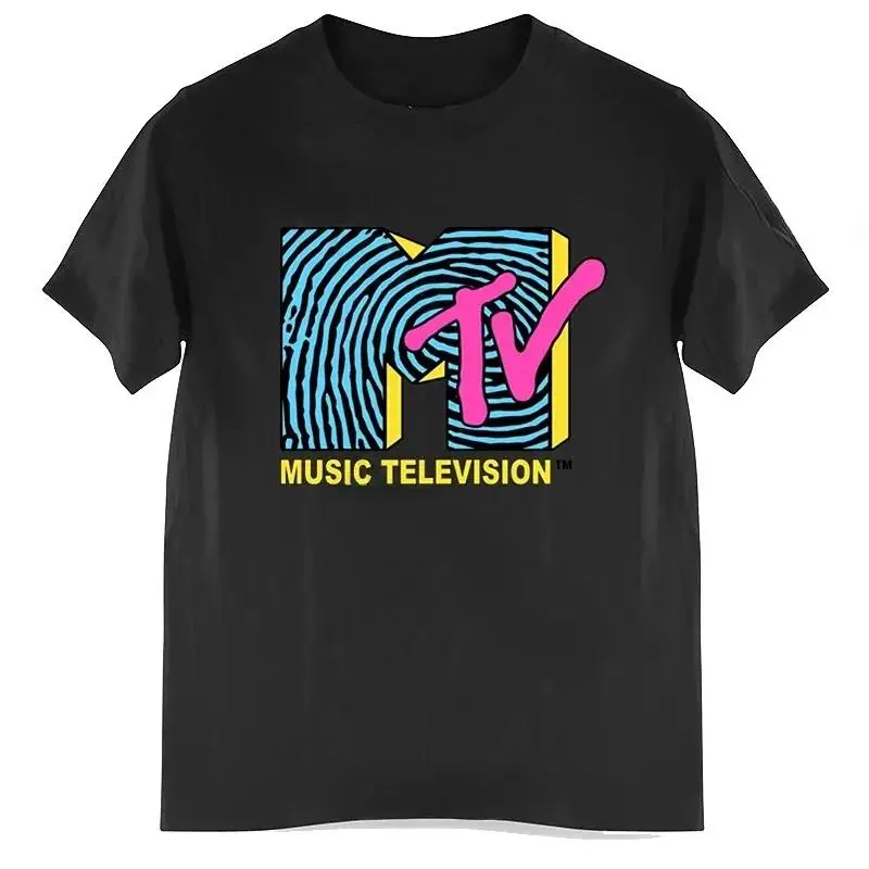 Mtv 음악 텔레비전 그래픽 티셔츠, 재미있는 남성 의류, 패션 힙합 TV 티셔츠, 플러스 사이즈 100% 코튼 유니섹스 티셔츠
