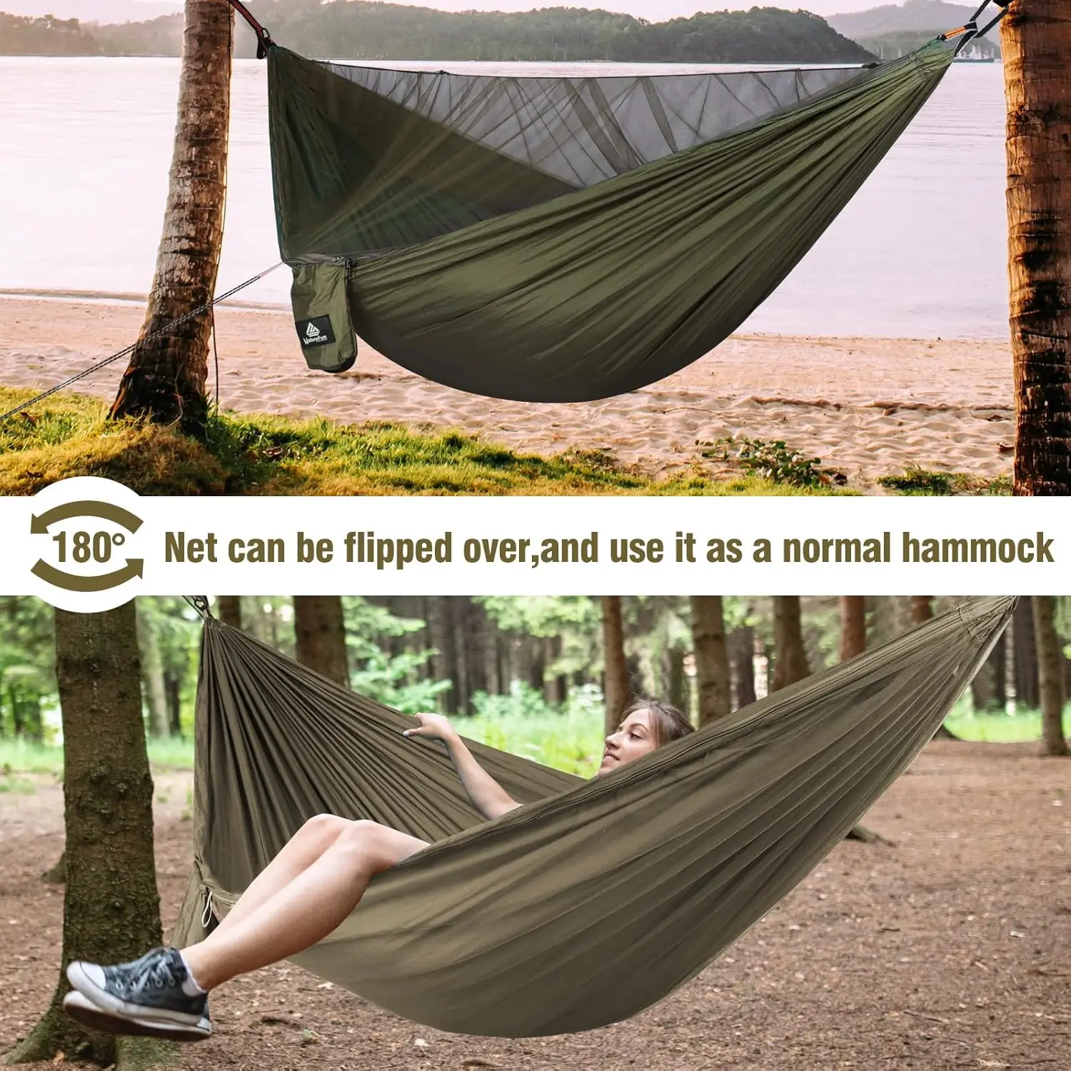 Pop-up Portable Camping Hammock mosquito net Lightweight Hanging Mosquito Net Hammocks Tree Straps Swing Backpack Backyard