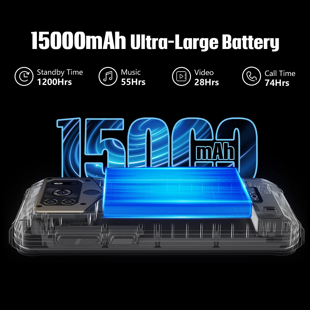 HOTWAV-teléfono W10 Pro, 15000mAh, 6GB + 64GB Android 12, 6,53 pulgadas, 20MP