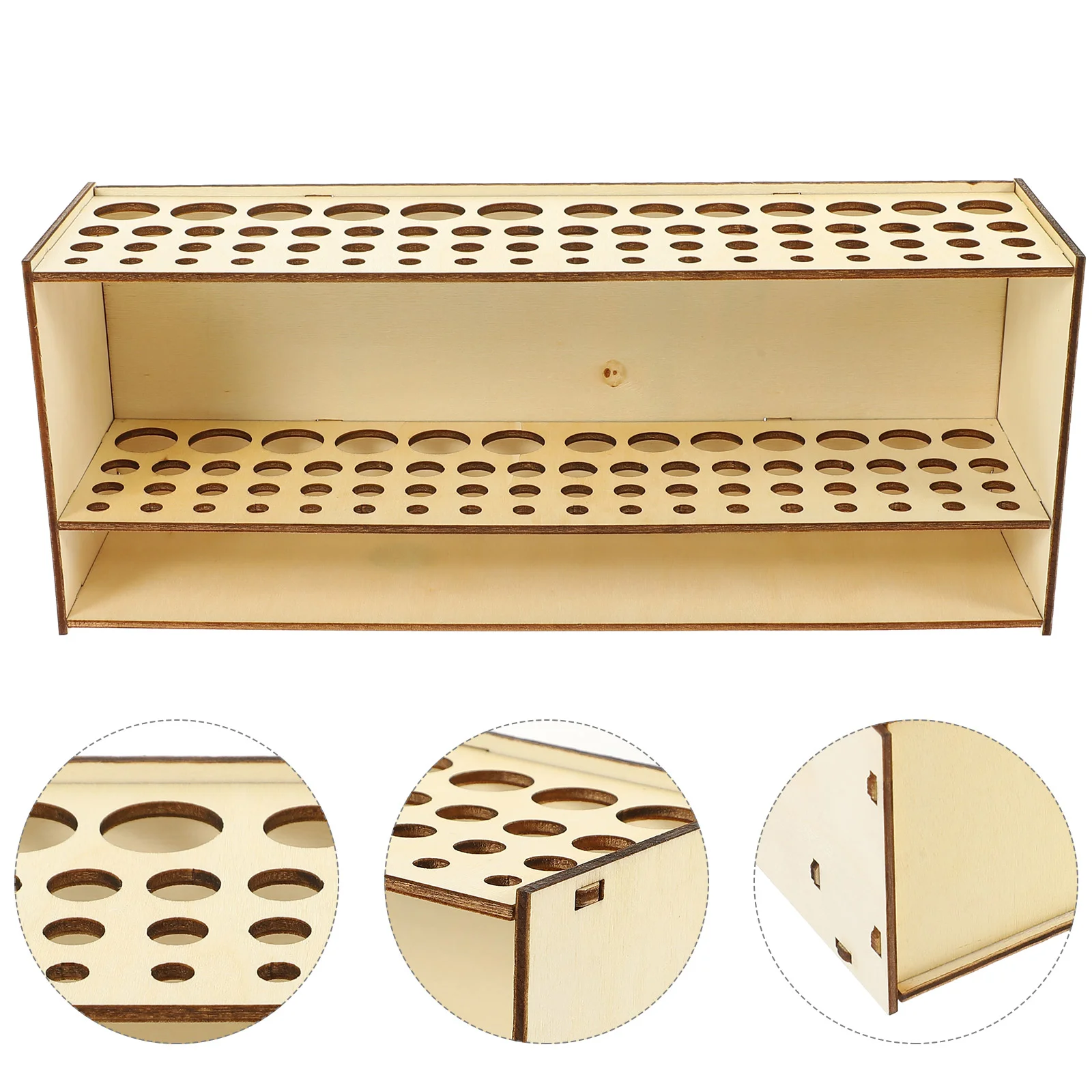 

Paint Brush Storage Holder Stand Wall-Mounted Freestanding Detachable Wooden Bracket Desktop Tool