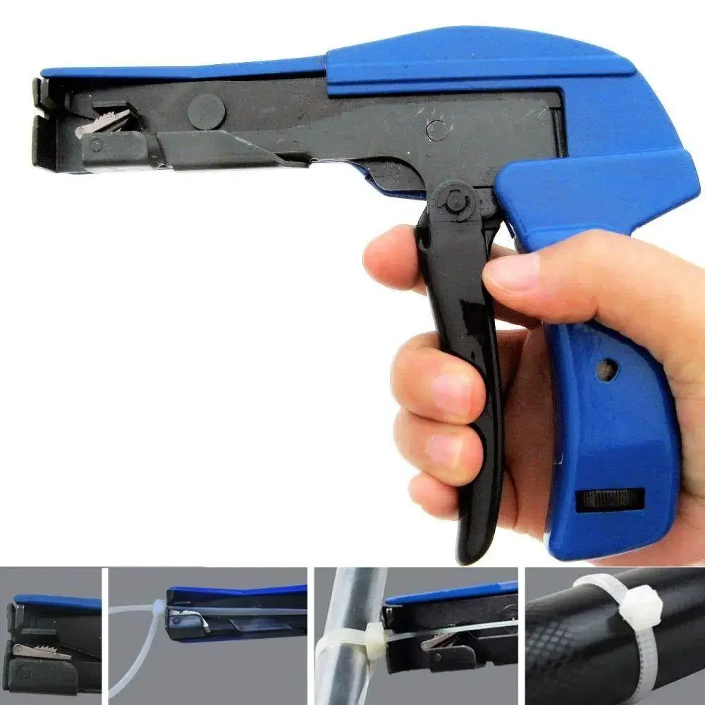 Tensão Automática Cut Off Gun Nylon Zip Tie Alicate Ferramenta de Corte de Fixação Largura do Laço do Cabo 2.44.8 mm