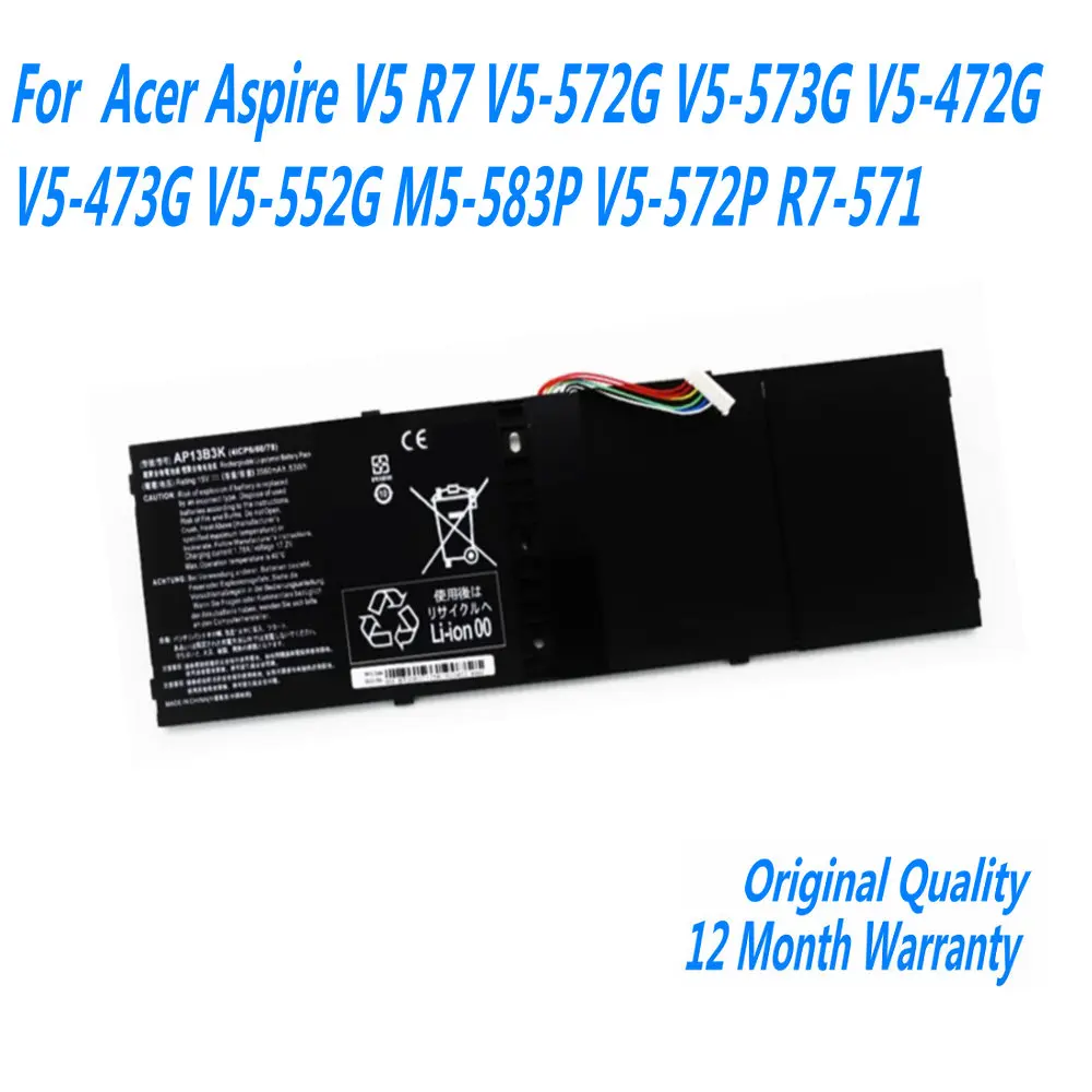 New 15.2V AP13B3K AP13B8K Laptop Battery For Acer Aspire V5 R7 V5-572G V5-573G V5-472G V5-473G V5-552G M5-583P V5-572P R7-571