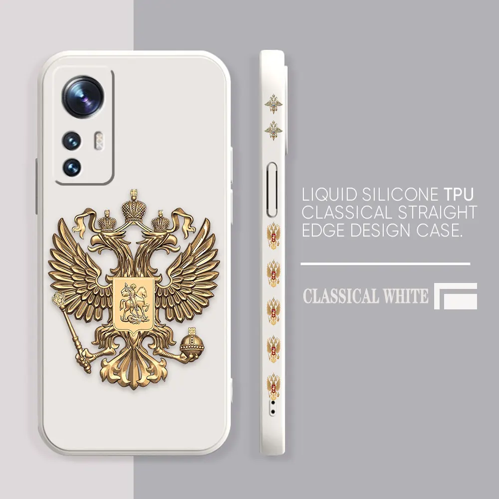 thumbnail image 1 of Funda para Xiaomi 13 12 12S 11 11T 10 10S 9 9SE 8 8SE Pro Ultra Lite, funda de silicona líquida Simple, emblema de la Federación Rusa, 1 of 5