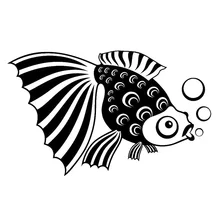 

Black/Silver Cartoon Fish Decor Stickers Decals Vinyl 15.8cm*9.8cm