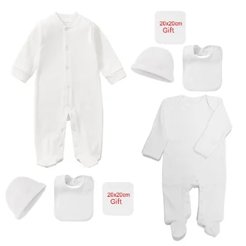Soft 100% Combed Brushed Cotton Newborn Baby Clothing Sets Romper Bonnet Bibs Sleepsuit Jumpsuit Growing One-Pieces Grows Roupa 1