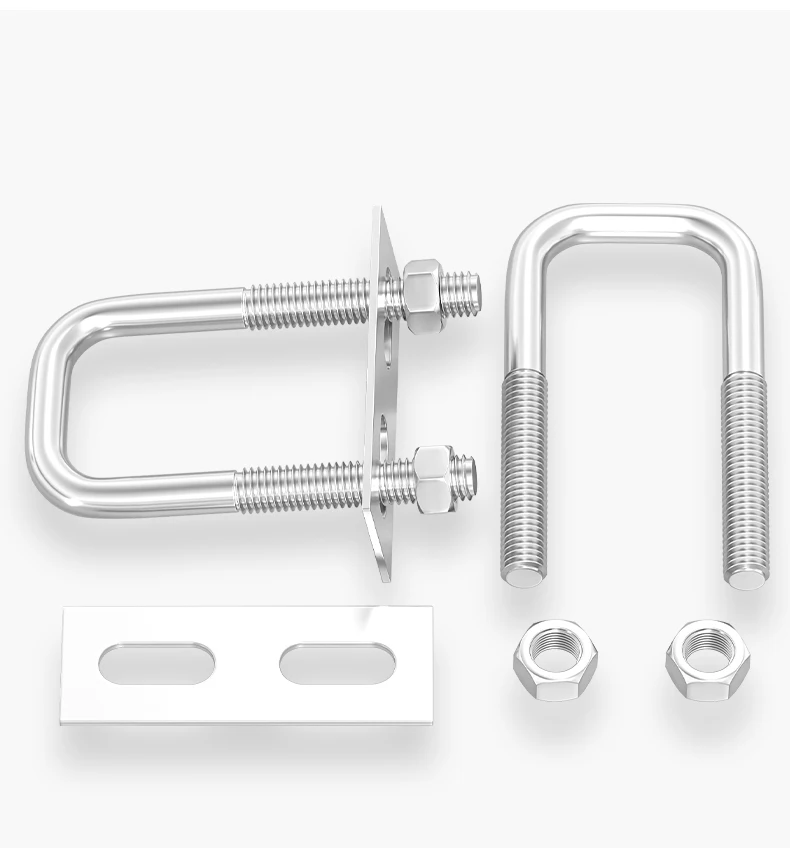 304 Stainless Steel M6810 Squa Bolt U-screw Square Clamp Square Pipe Clamp Right Angle Bolt Baffle Hw20-200mm
