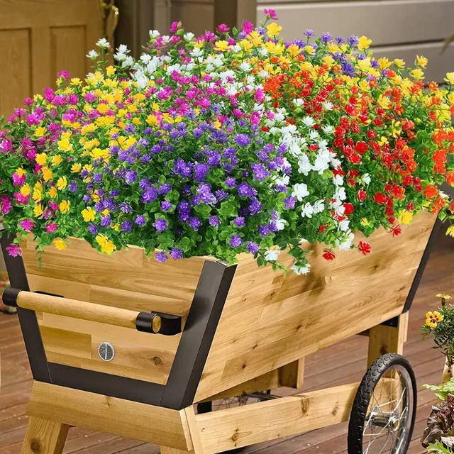 5PCS Artificial Flowers for Outdoor Decoration Spring Summer Decoration UV Resistant Plastic Greenery Shrubs Home Garden Decor 5PCS Artificial Flowers for Outdoor Decoration Spring Summer Decoration UV Resistant Plastic Greenery Shrubs Home Garden Decor