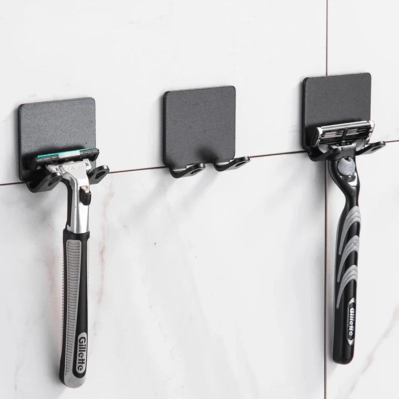 Razor Holder Punch Free Razor Holder Bathroom Storage Wall Hook Razor Rack Men's Shaving Shaver Shelf For Bathroom Kitchen