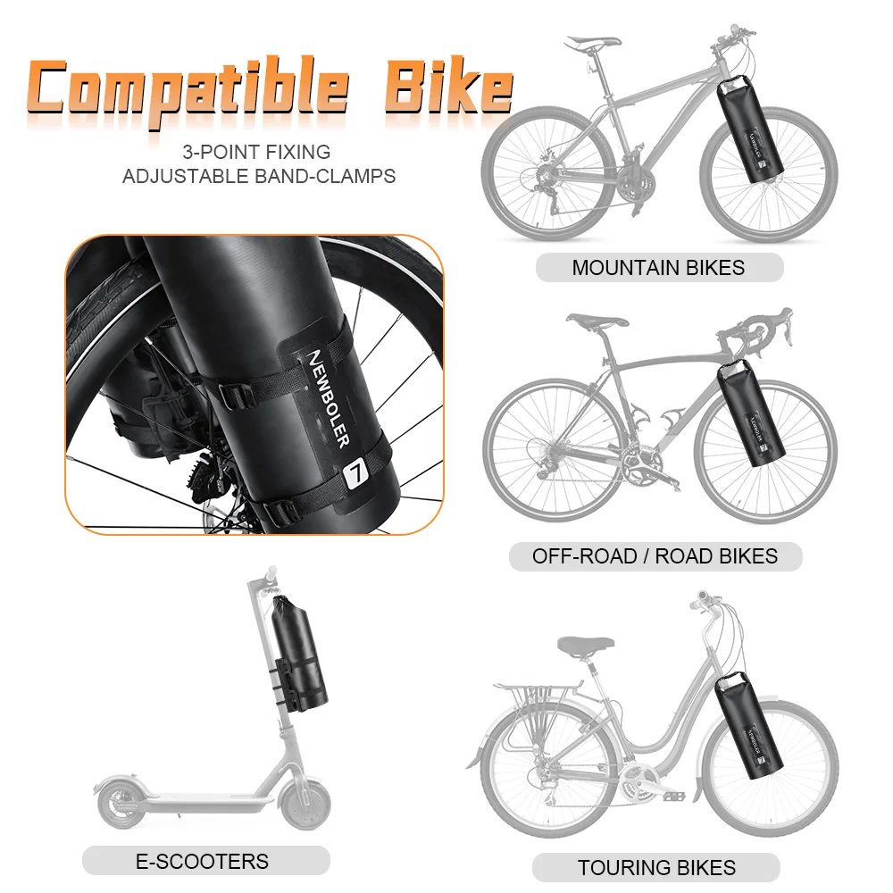 NEWBOLER 自転車 フロントフォークバッグ フロントバッグ 防水 3L Amazon.co.jp: NEWBOLER 自転車 フロントフォークバッグ