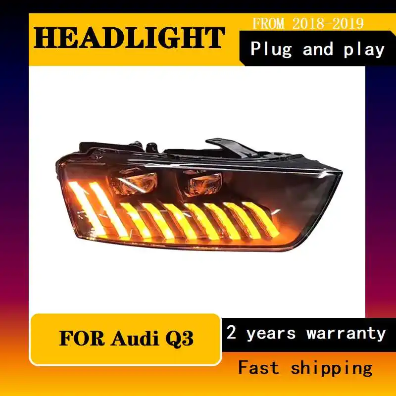 

Car Styling for Audi Q3 Headlight 2013-2018 Headlights Q3 DRL Turn Signal High Beam Angel Eye Projector Lens