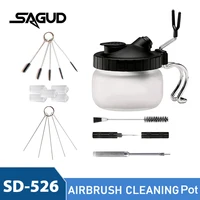 Airbrush Cleaning Kit Clean Pot Jar with Holder and Cleaning Brushes/Needles Double–Ended Brush AirBrush Protection Covers 1