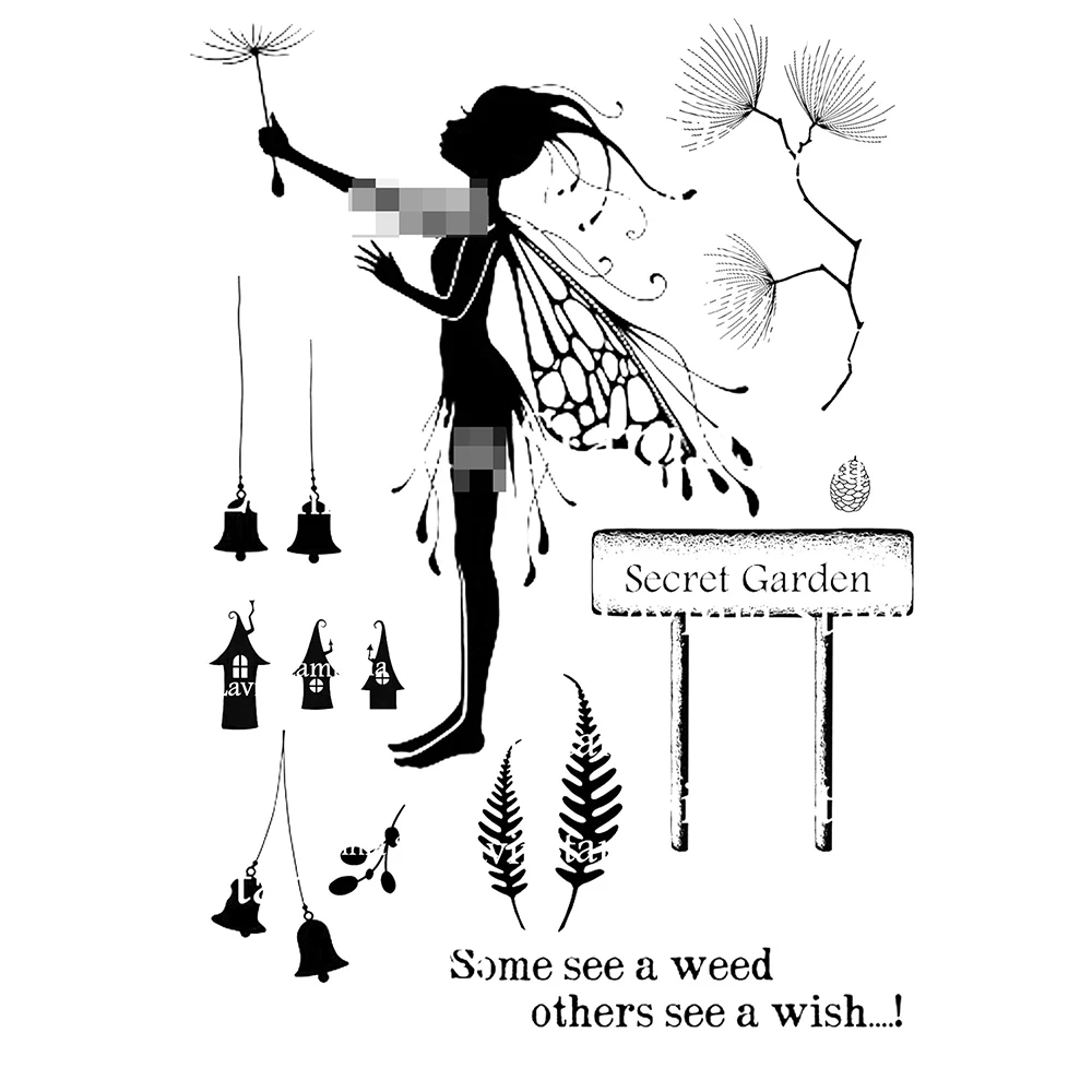 Clear Stamps Fairies Plants Series Silicone Stamp for Card Making Album DIY Scrapbooking