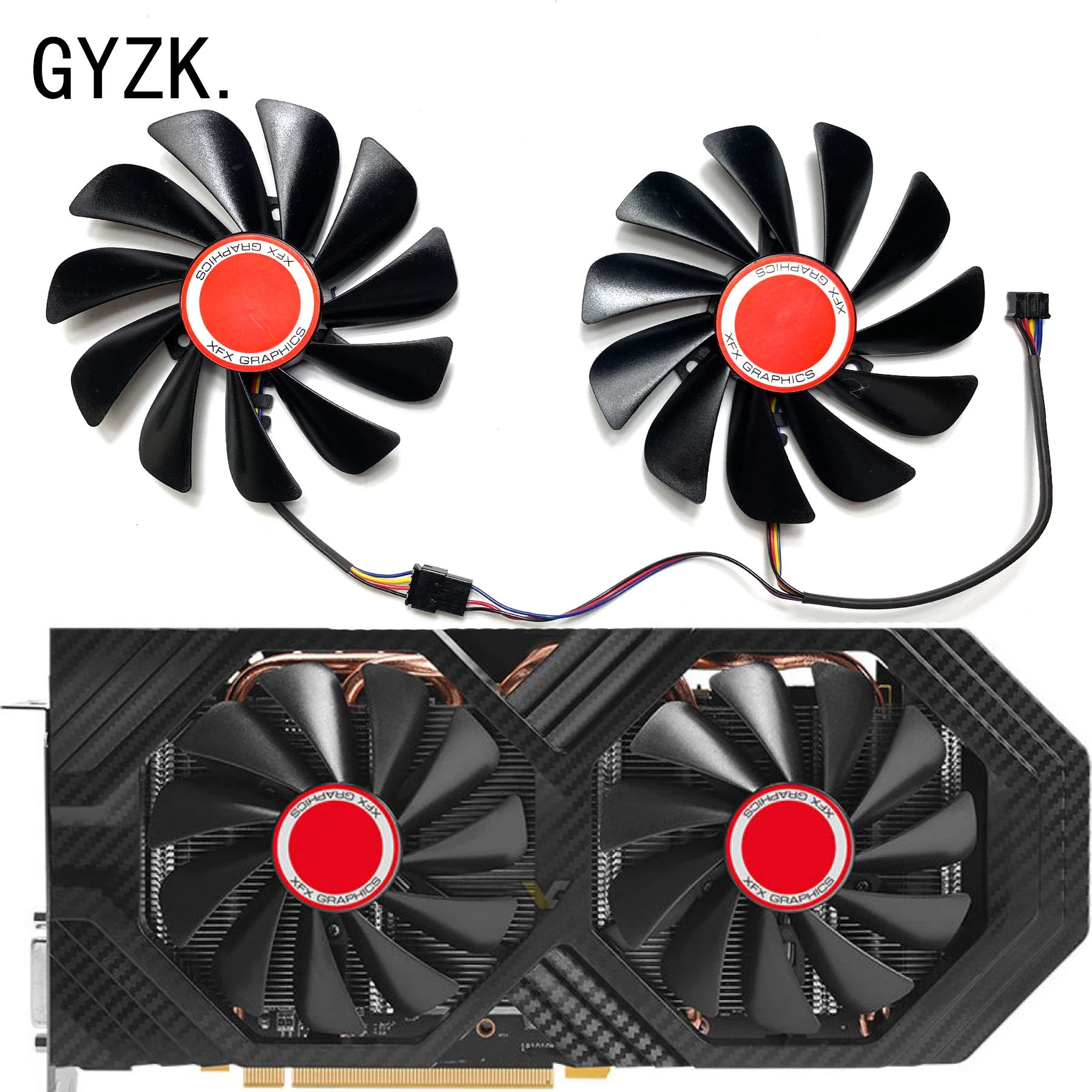Placa Gráfica Substituição Ventilador Xfx Radeon Rx580 588 590 Gme Black Wolf Versão Black Wolf Cf1010u12s 8gb Novo