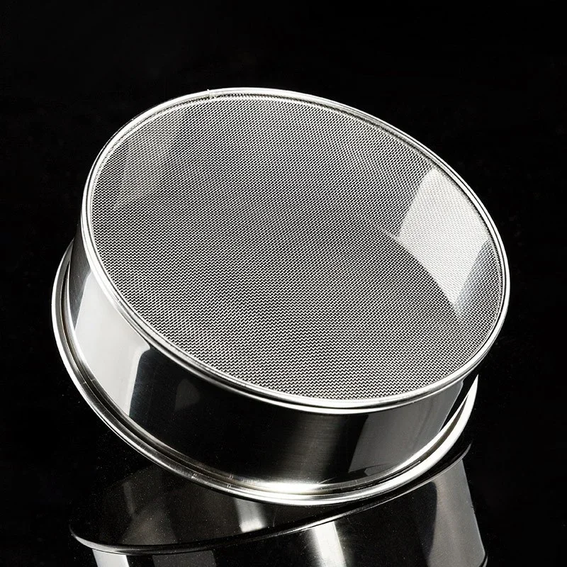 1pc Kitchen Ultrafine Mesh Flour Sifter Professional Round Sieve Stainless Steel Sugar Sieve Cake Baking Strainer