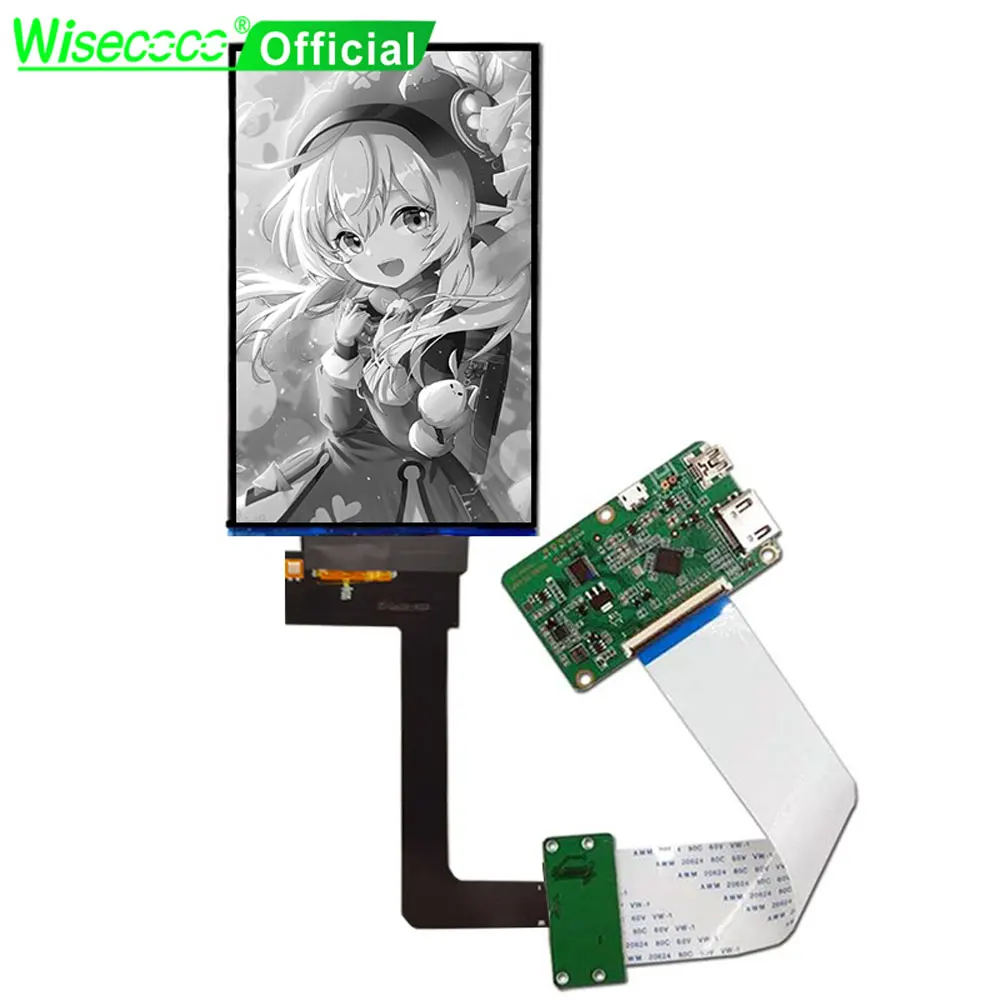 Wisecoco-tela Lcd Monocromática para Impressora 3d Photon Mono Cura pela Luz Anycubic Mono se 608 Polegadas 160x2560 - Imagem 2