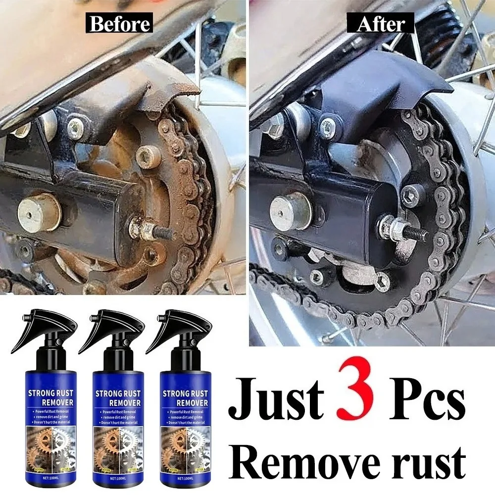 Car Rust Remover Auto Exhaust Pipe Rust Derusting Spray Quickly Wheel Hub Care Clean Metal Iron Prowder Stain Removal Agent