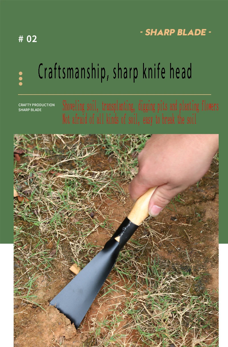 Description Picture 6 of itemMultifunctional Manganese Steel Horticulture Shovel Flower Digging Wild Vegetables Flower Growing Gardening Tools