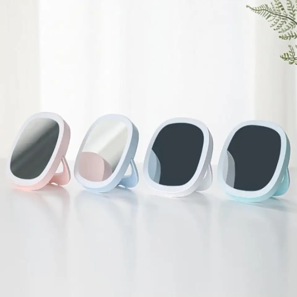 컴팩트 거울 보관 케이스, 여행 지갑 포켓용 LED 컴팩트 거울