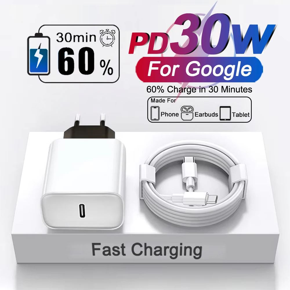 OriginalPD30WFastChargerForGooglePixel98769A10ProXLTypeCChargerChargingCableUSEUPhoneAdapterAccessories