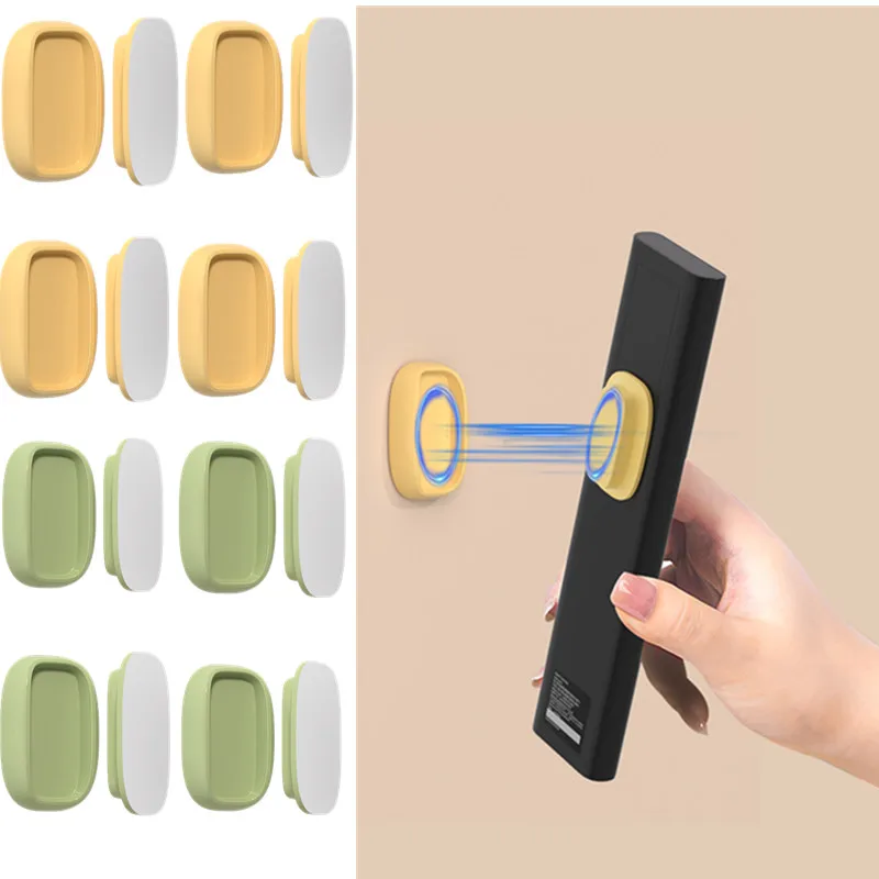 Magnetic Wall-Mounted Remote Control Holders - No Drilling Required, Strong Magnetic Fasteners (4-Pack)