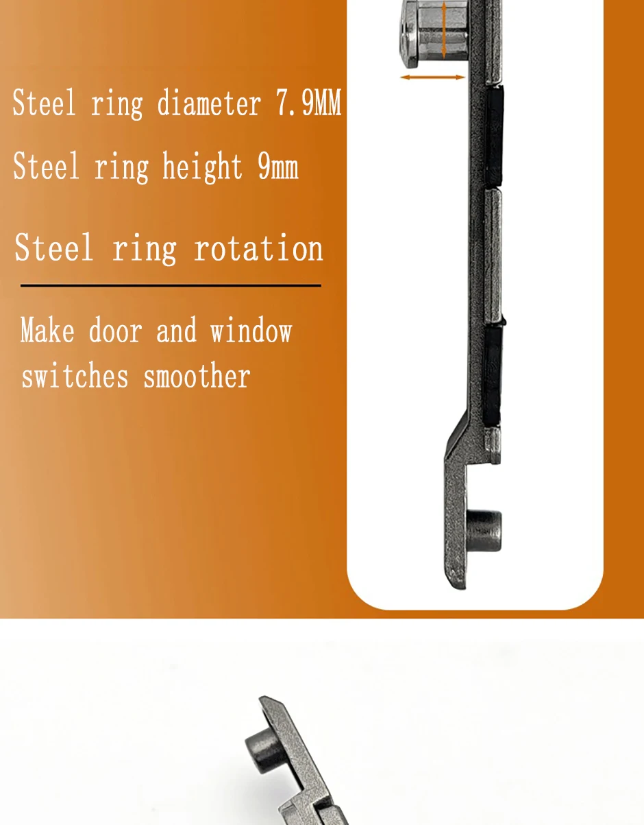 Description Picture 5 of item2PCS Aluminum Alloy Door And Window Lock Point Set Anti Prying Silent Window Lock Buckle Flat Window Lock Block Transmission Rod